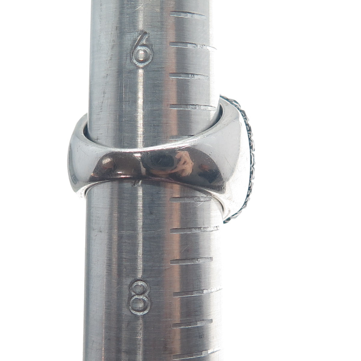 925 Sterling Silver Real Black Spinel Gemstone Cluster Wide Ring Size 7