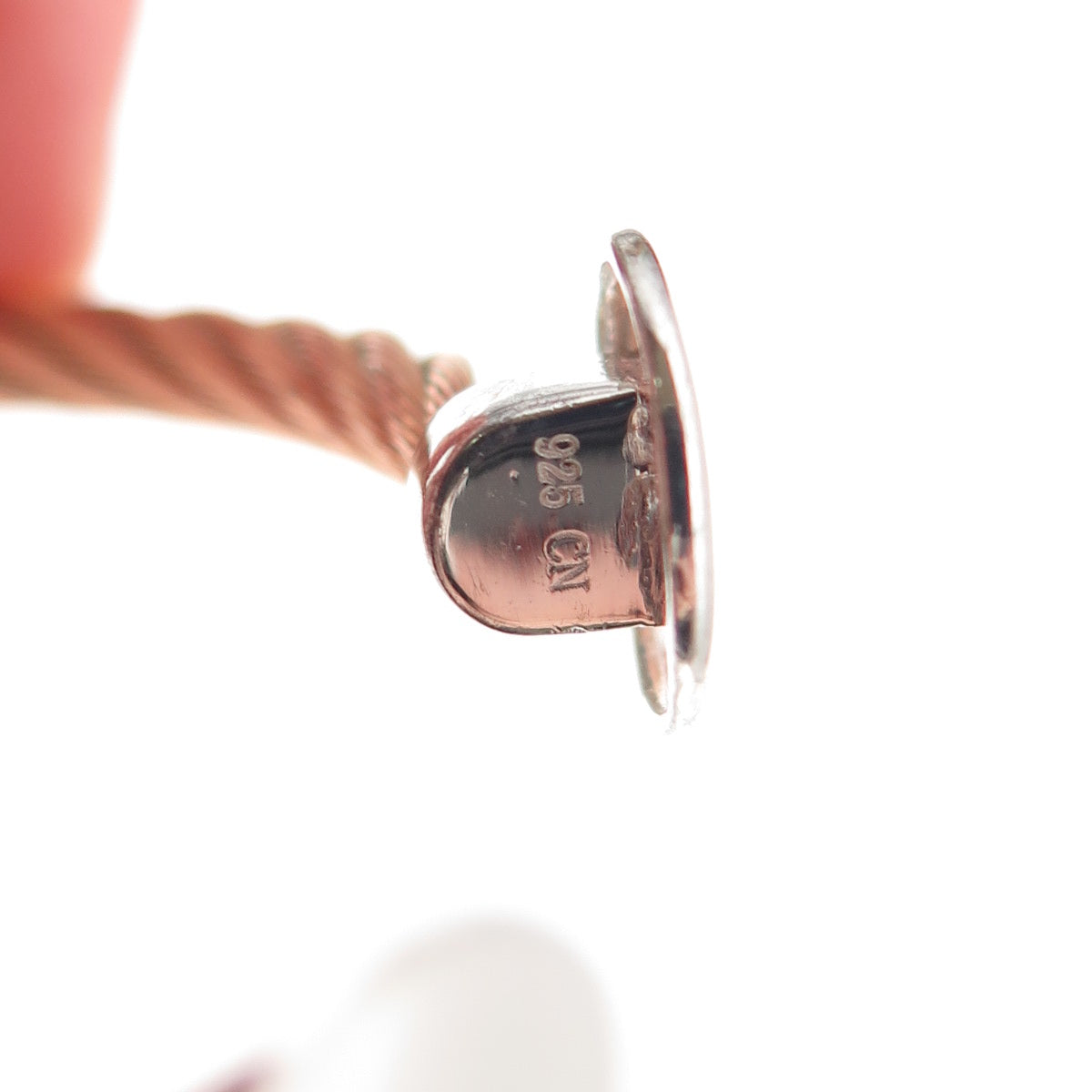 925 Sterling Accent & Stainless Steel Real Diamond Adjustable Bracelet 7.25"