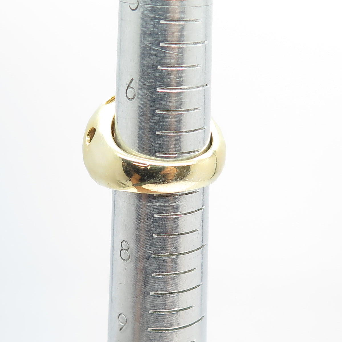 925 Sterling Silver Gold Plated Pave C Z Domed Ring Size 7.25