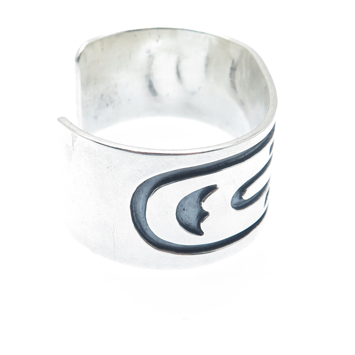 Old Pawn Hopi Sterling Silver Vintage Southwestern Adjustable Cuff Bracelet 6.5"