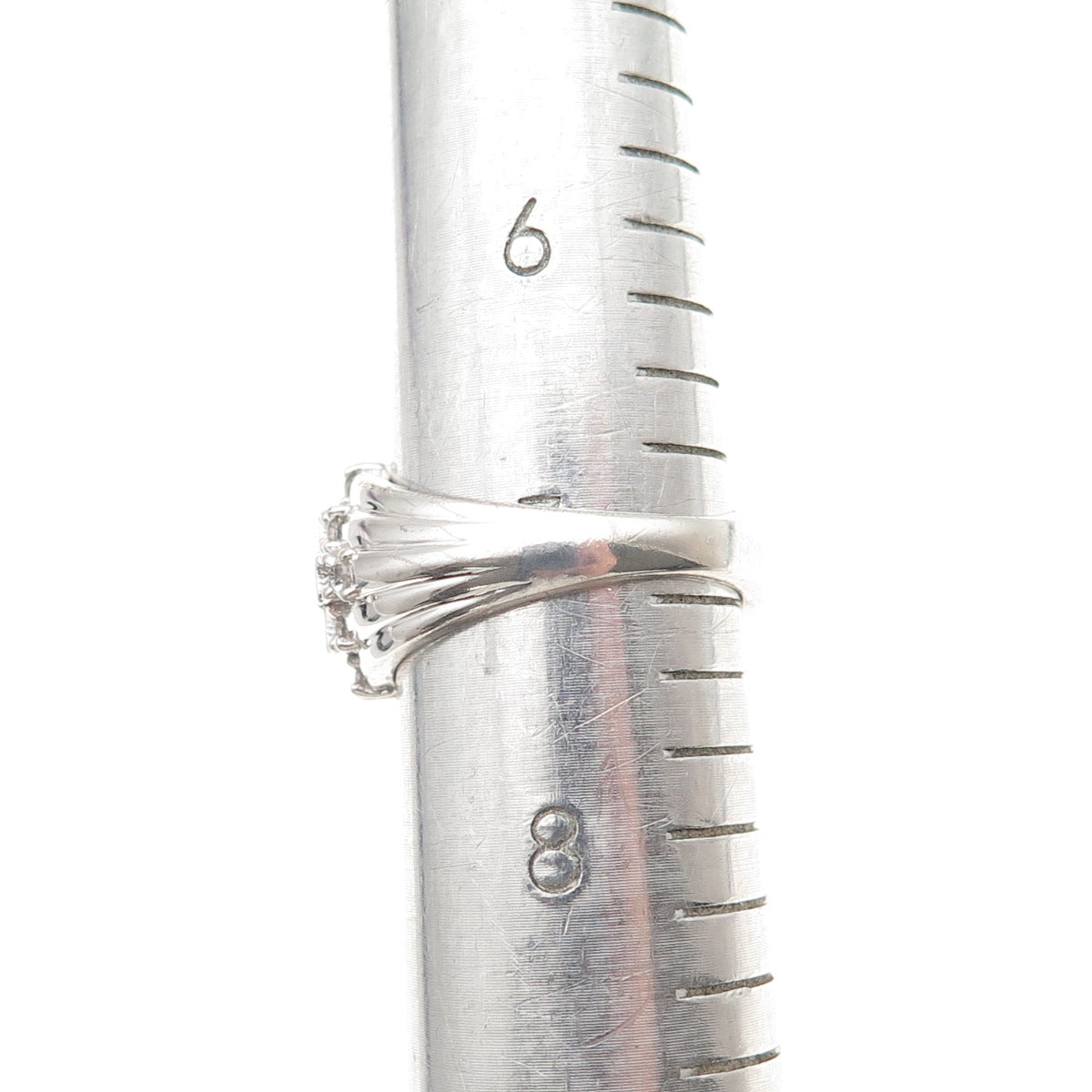 Chuck Clemency 925 Sterling Lab-Created Ruby & Real White Topaz Ring Size 7.25