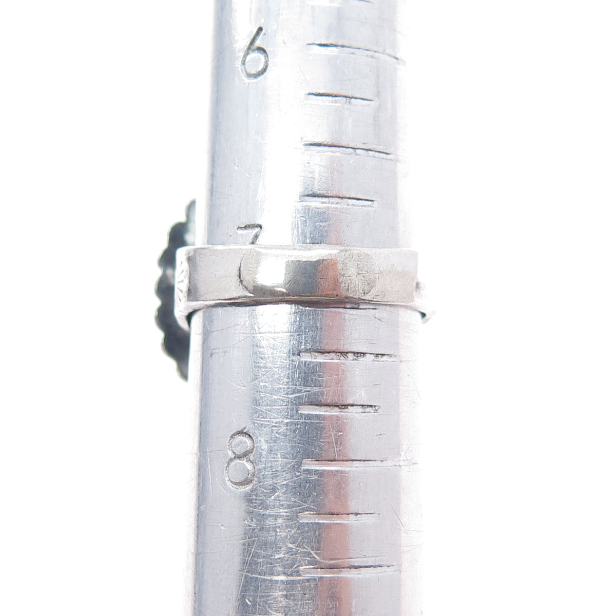 Old Pawn 925 Sterling Silver Vintage Kingman Turquoise Oxidized Ring Size 7.25