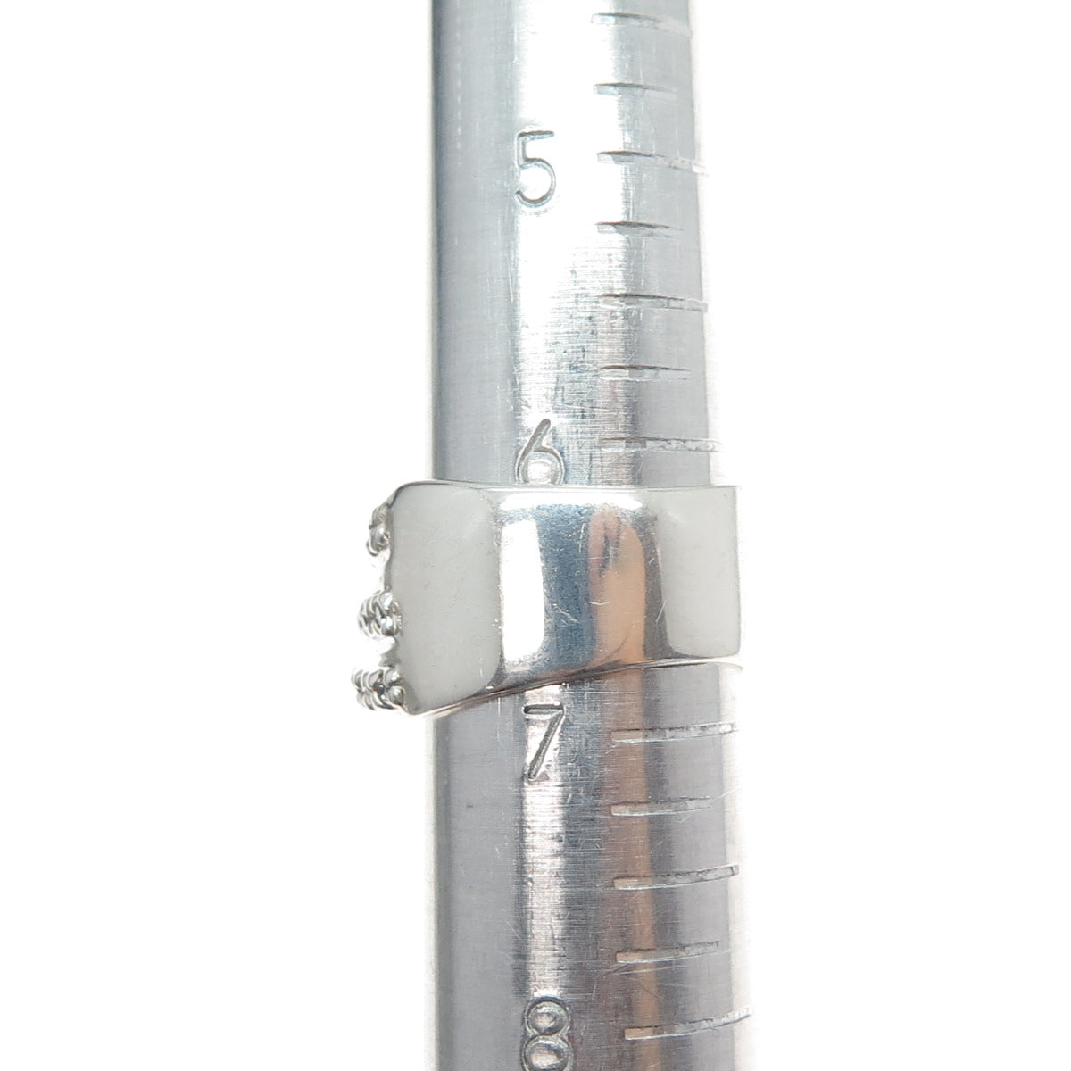 MICHAEL DAWKINS 925 Sterling Silver Real Diamond Crisscross Ring Size 6.75