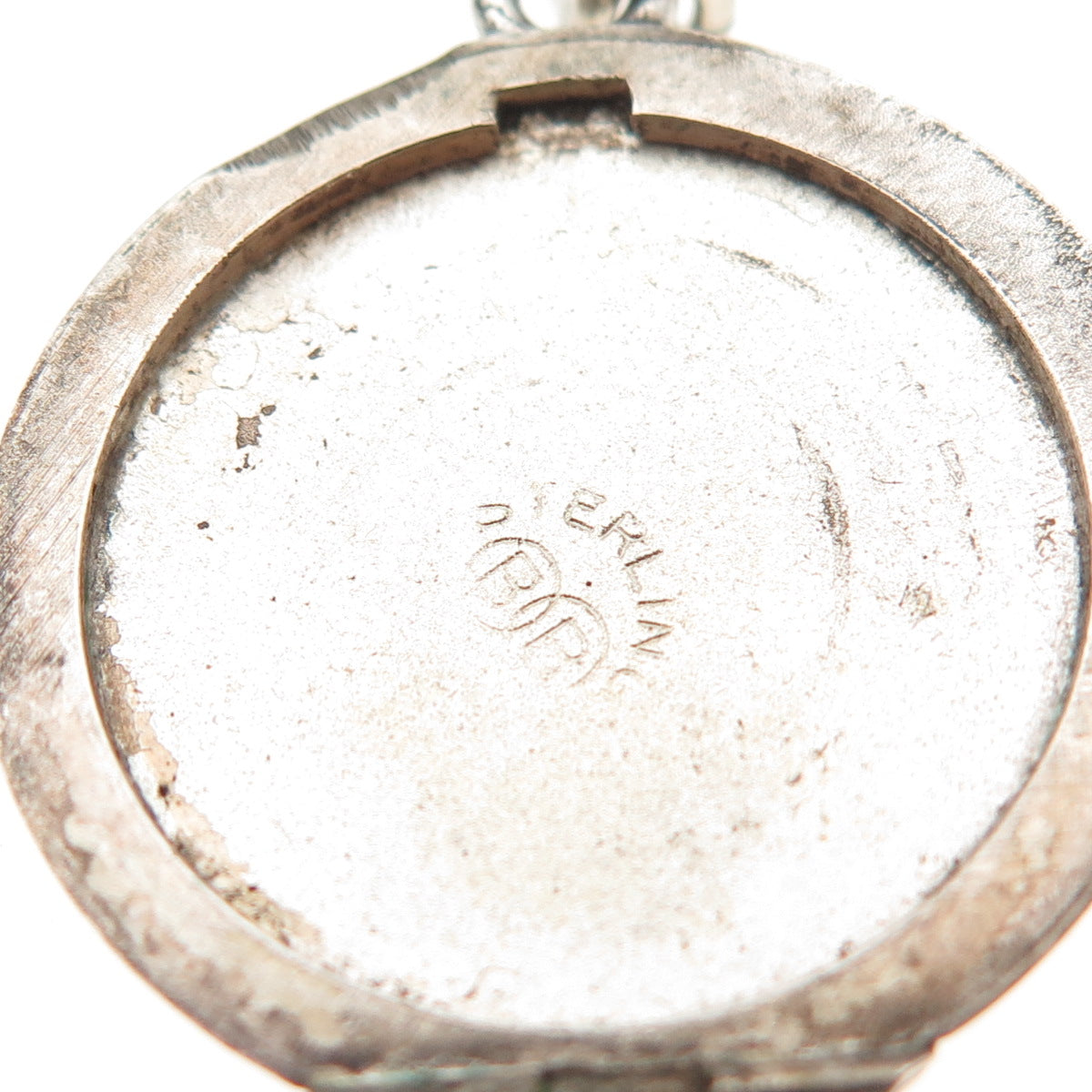 Binder Bros Sterling Silver Antique Art Deco Locket Pendant Chain Necklace 20"