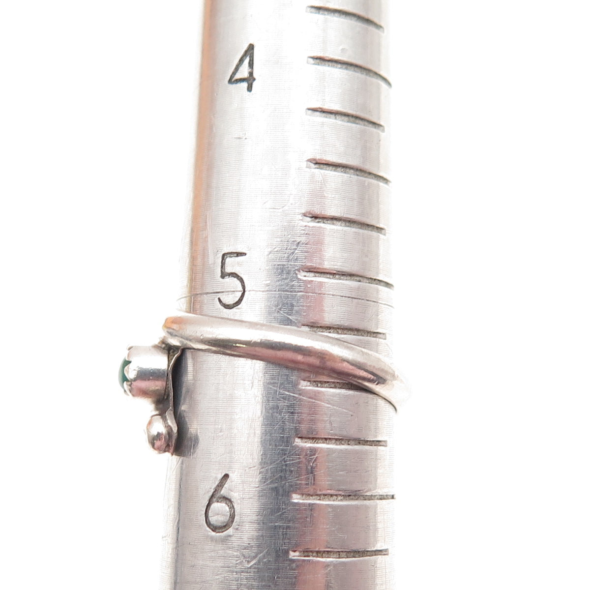 Old Pawn Sterling Vintage Southwestern Royston Turquoise Snake Eye Ring Size 5.5