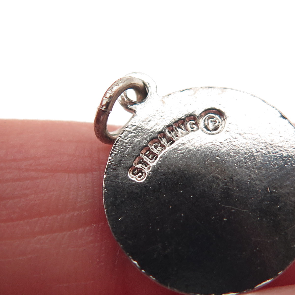 FRENCH & FRANKLIN 925 Sterling Silver Vintage Enamel Dutch Hex Sign Mini Pendant