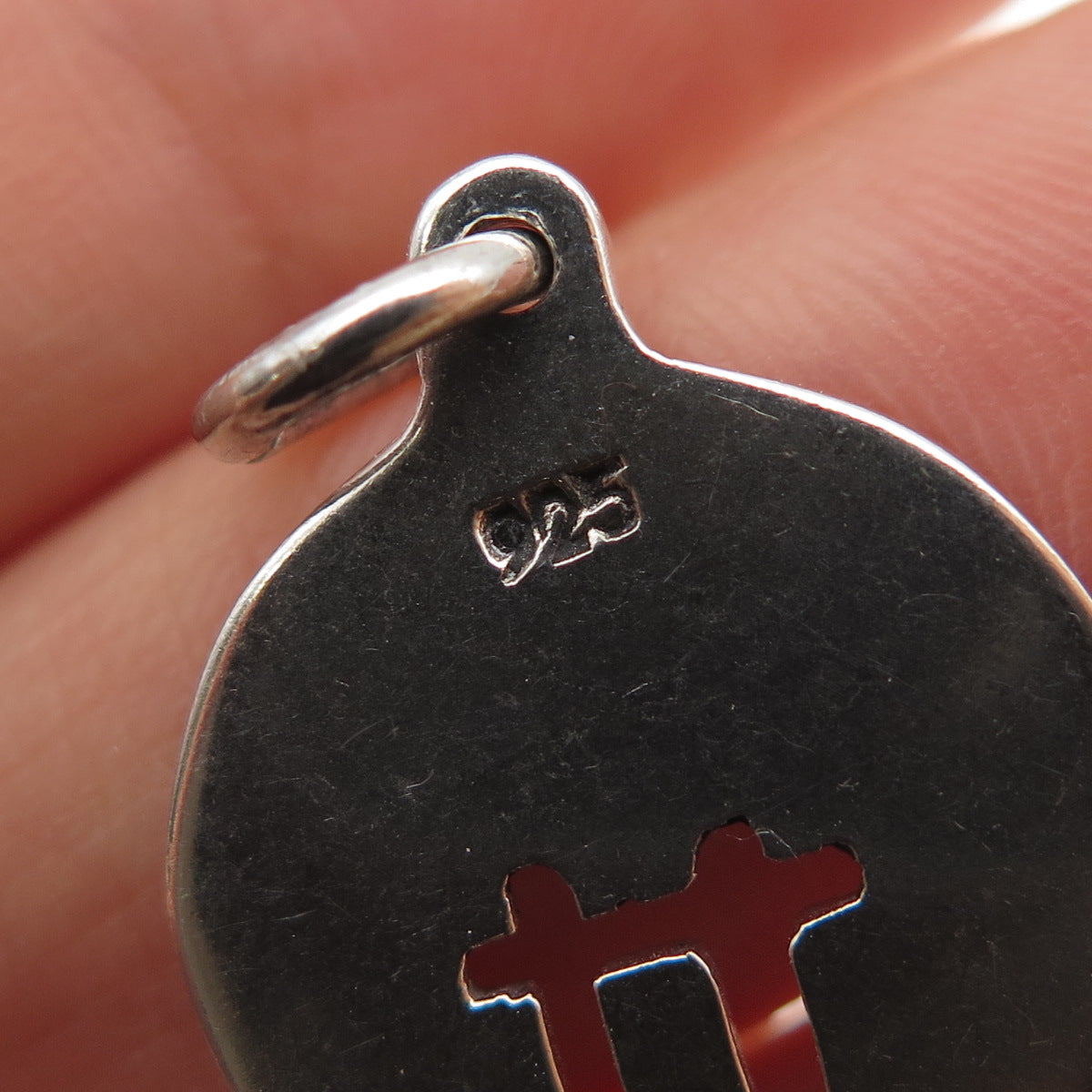 925 Sterling Silver Vintage Friends Mini Tag Charm Pendant