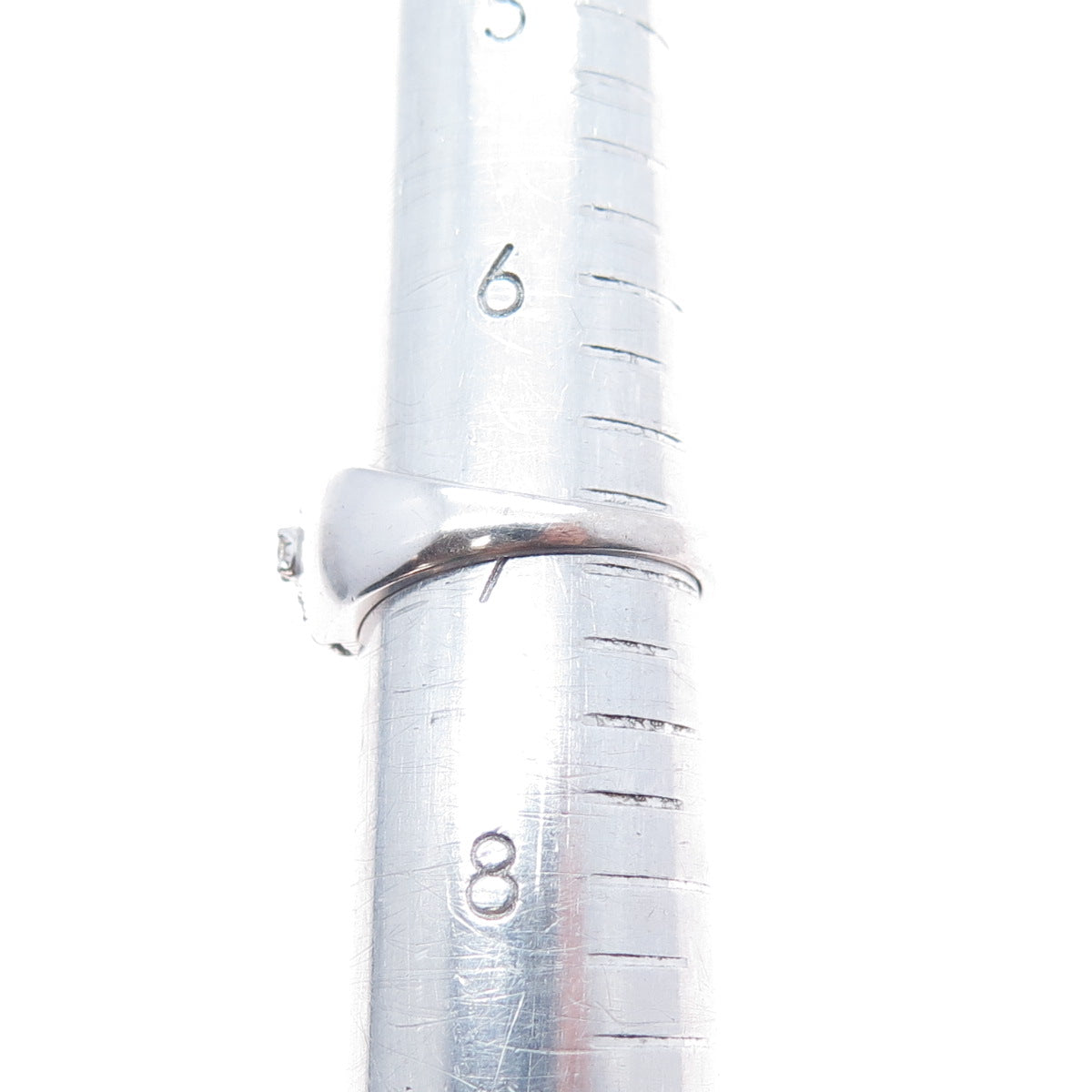 MEDA 925 Sterling Silver Princess & Round-Cut C Z Ring Size 7