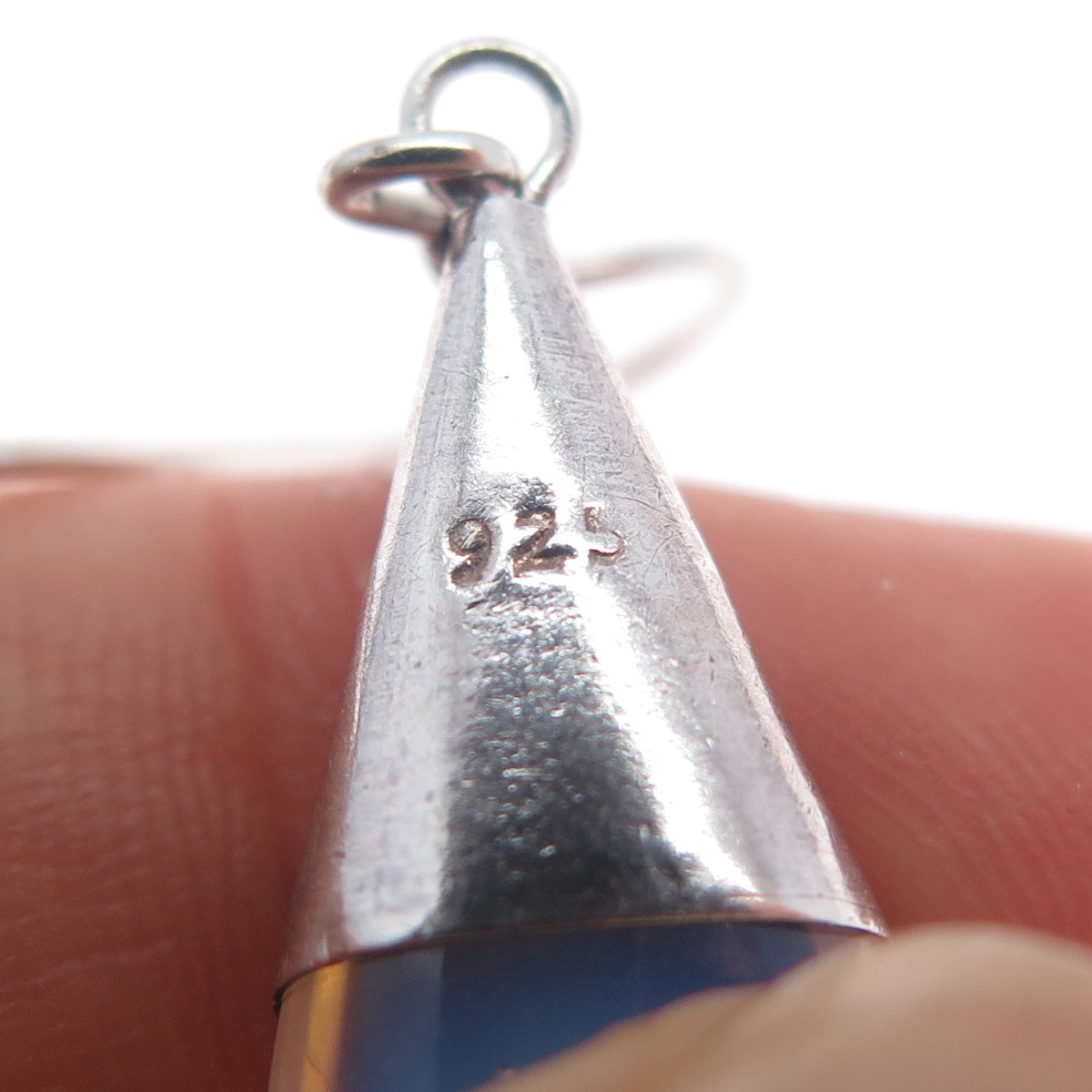 925 Sterling Silver Vintage Real Amethyst & Opalite Modernist Dangle Earrings