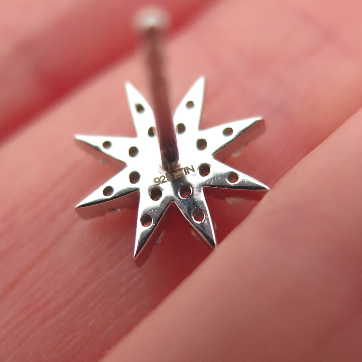 925 Sterling Silver Real Round-Cut Cognac & White Diamond Stud Earrings