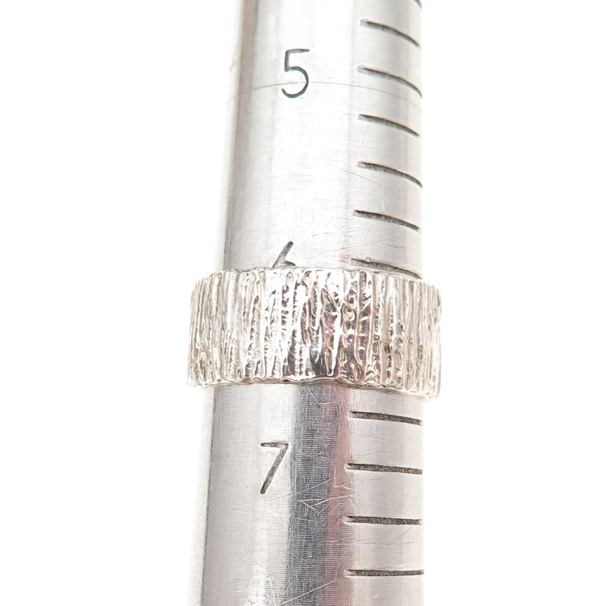 925 Sterling Silver Vintage JEM TES London Textured Oxidized Band Ring Size 6.75