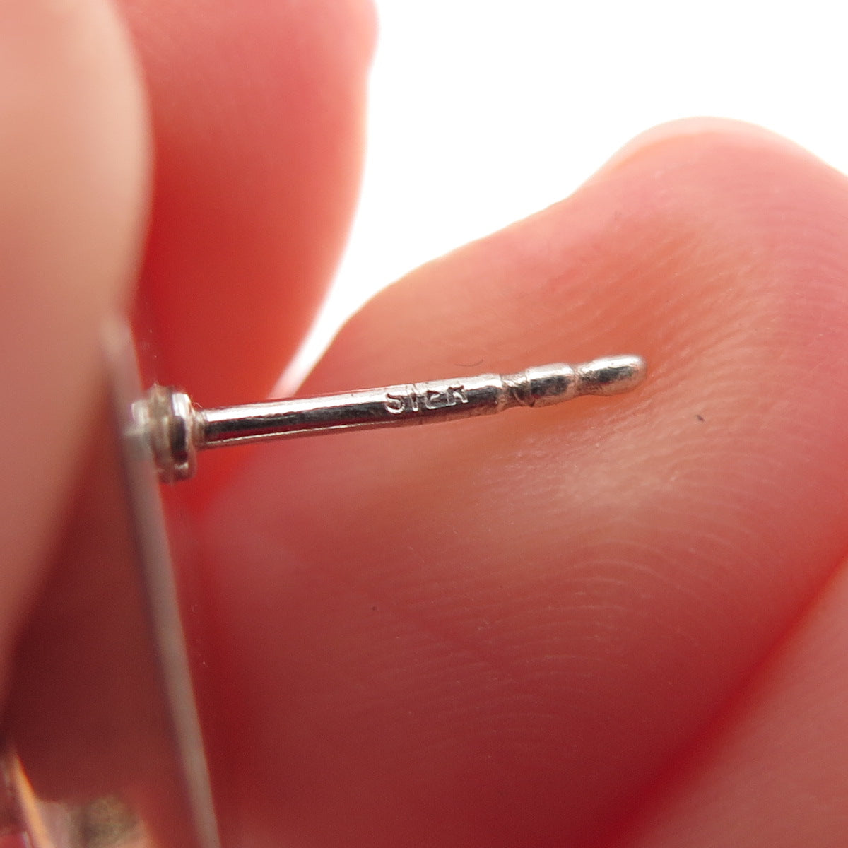 925 Sterling Silver Vintage Real Amber Modernist Earrings