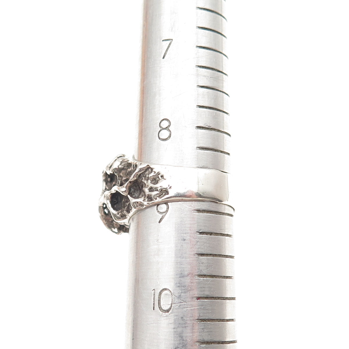 925 Sterling Silver Vintage Real Lapis Modernist Oxidized Ring Size 9