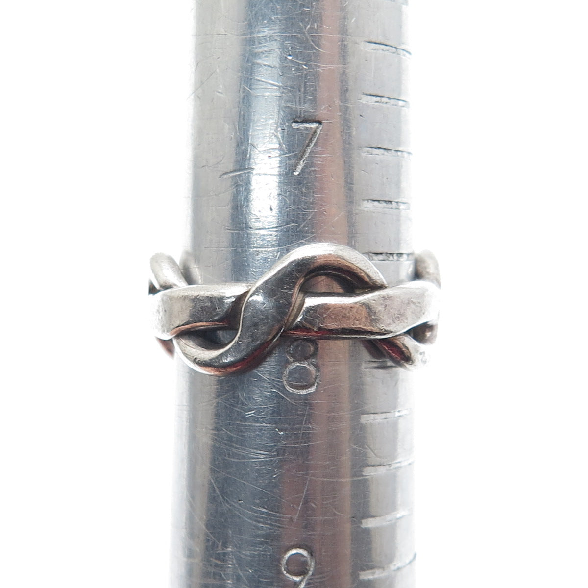 925 Sterling Silver Vintage Infinity Band Oxidized Ring Size 8