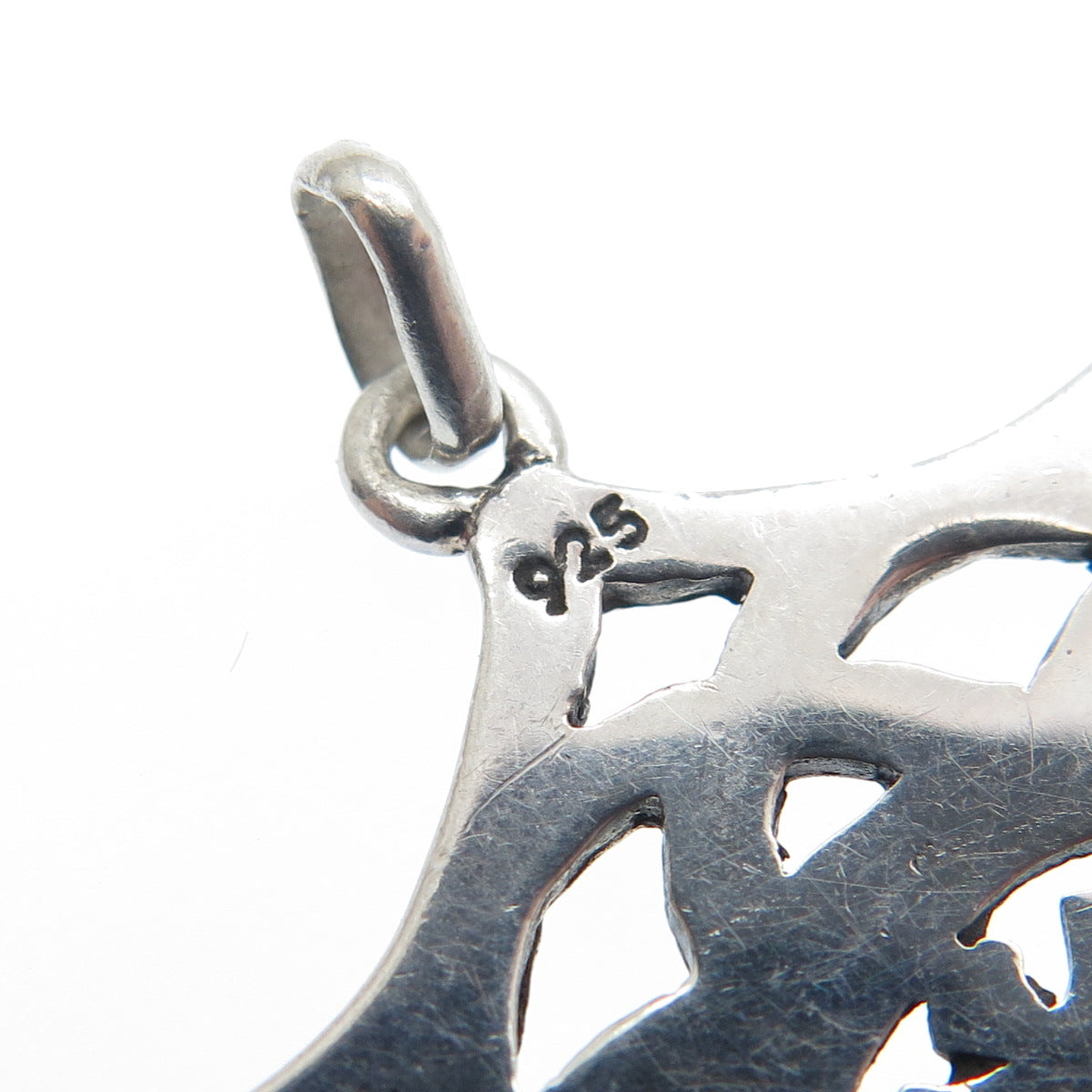 925 Sterling Silver Vintage Om Mantra Pendant