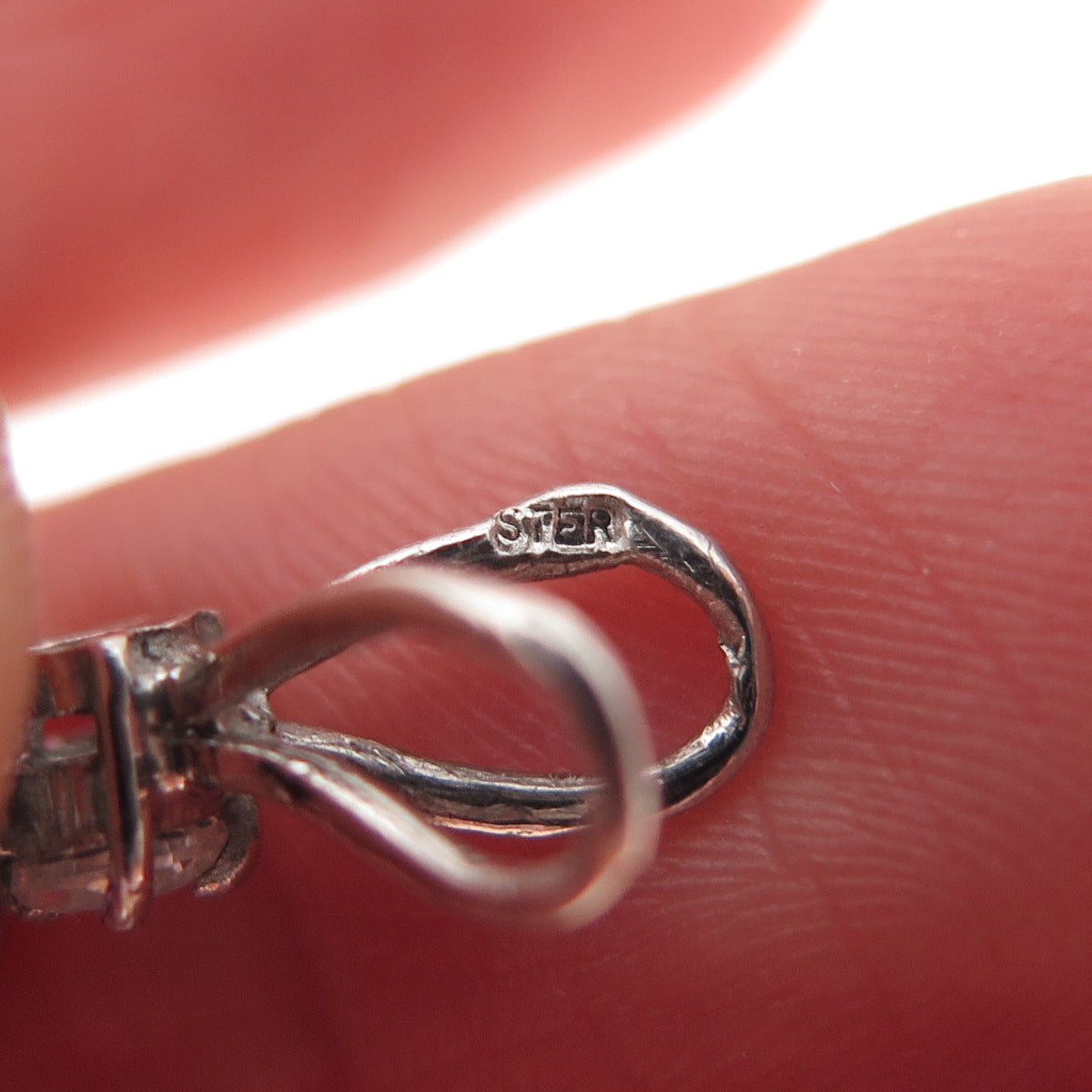 925 Sterling Silver Vintage Real Oval-Cut Amethyst & C Z Mini Charm Pendant