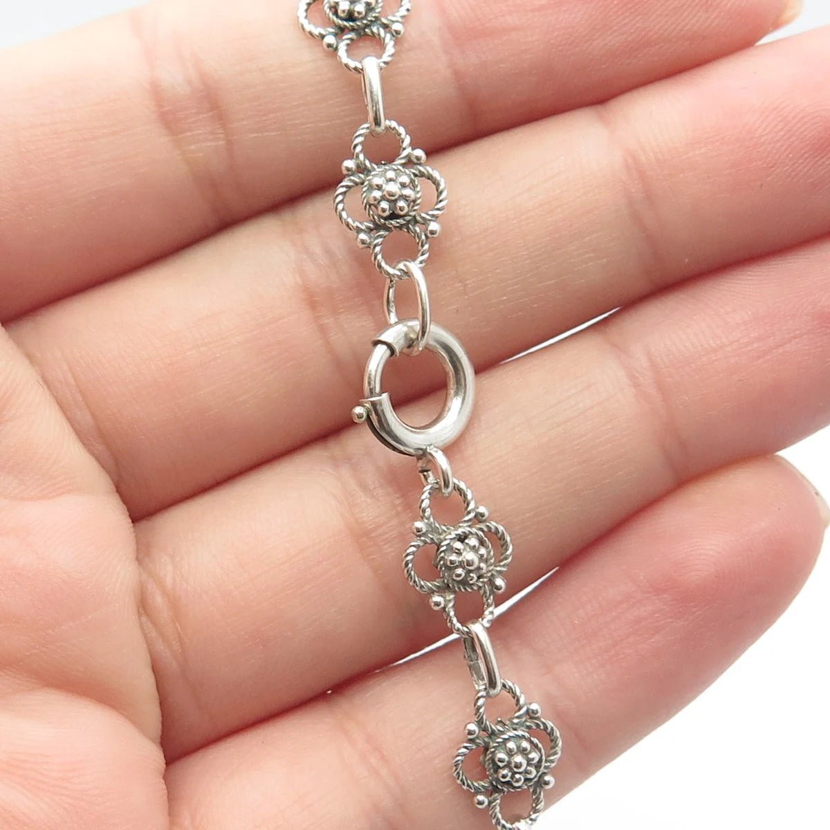 925 Sterling Silver Vintage Sodalite Gem By The Yard Fancy Chain Necklace 26"