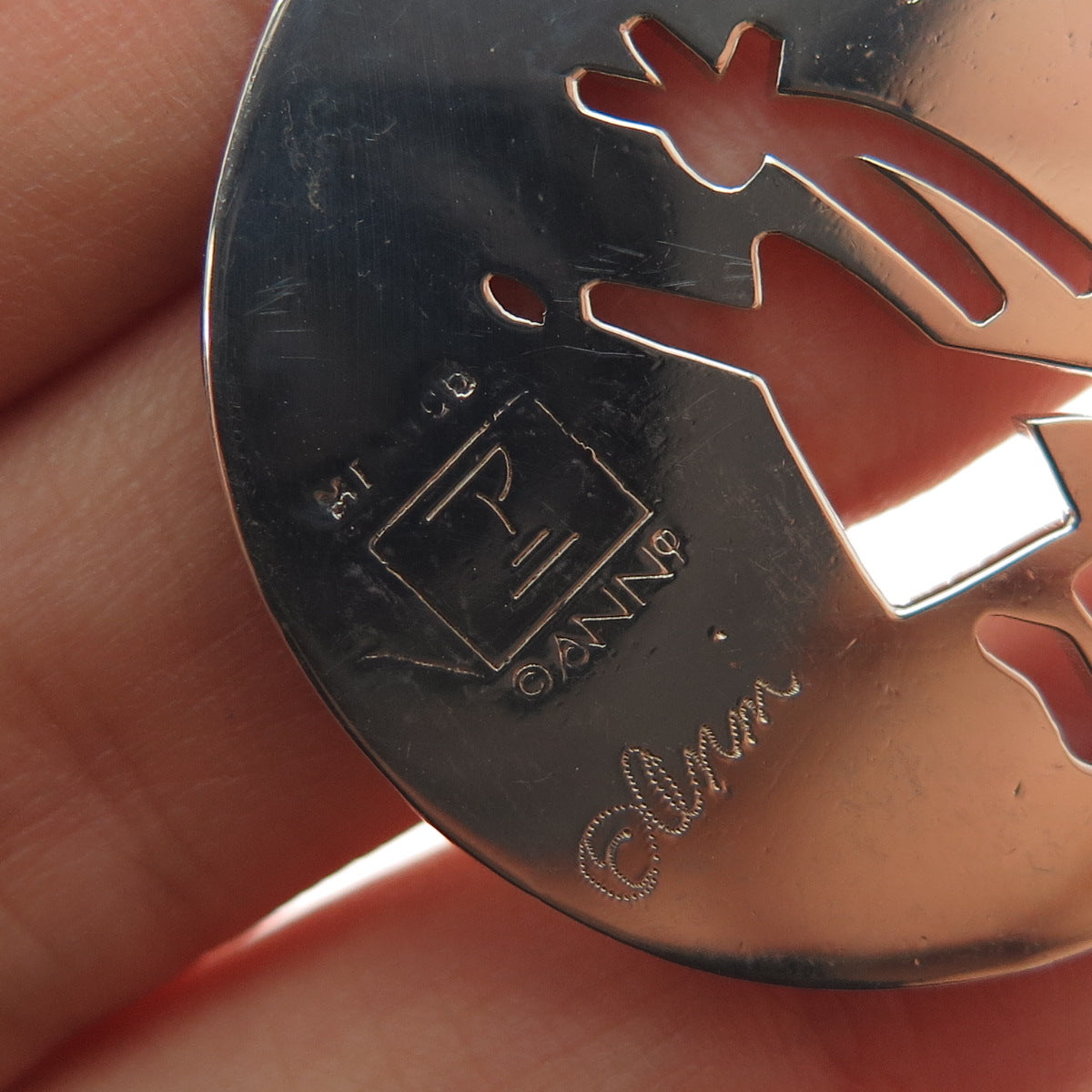 ANNI + CO. 925 Sterling Silver Vintage Mexico Modernist Girl Charm Pendant