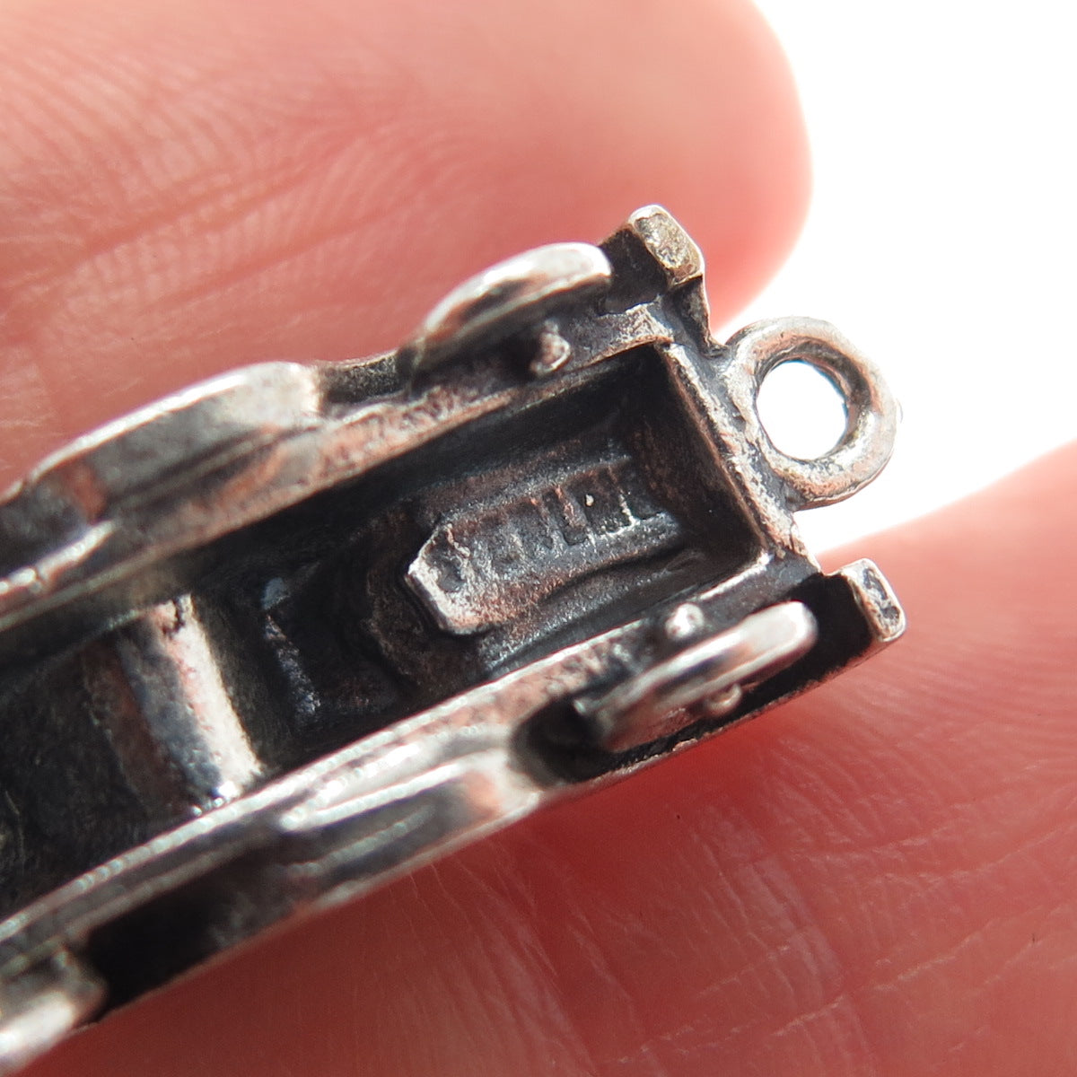 JEWELART 925 Sterling Silver Vintage Retro Truck Oxidized 3D Charm Pendant