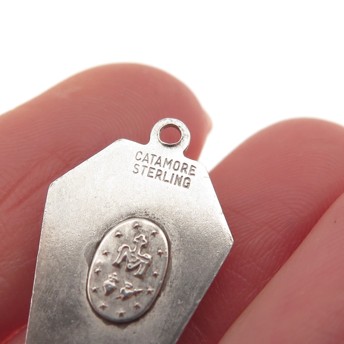 CATAMORE 925 Sterling Silver Vintage St. Mary Religious Charm Pendant