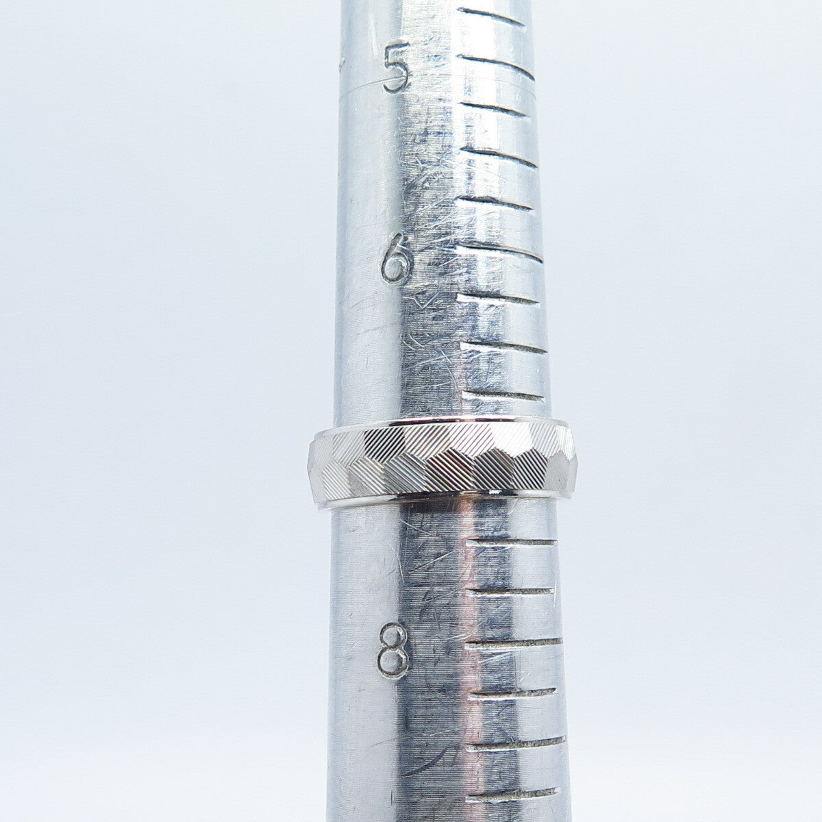 925 Sterling Silver Striped Band Ring Size 6.75