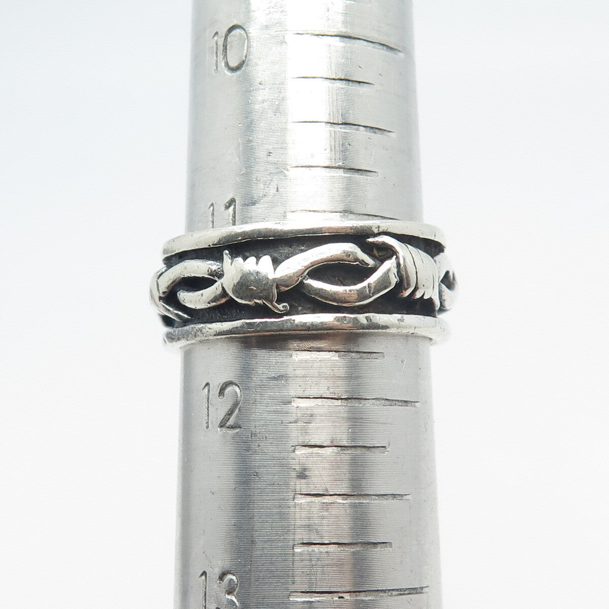 925 Sterling Silver Vintage Celtic Knot Handmade Band Ring Size 11.5
