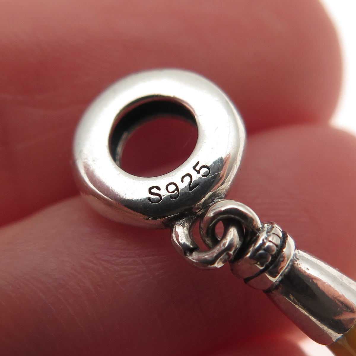 925 Sterling Silver Enamel Corona Extra Beer Dangle Slide Charm