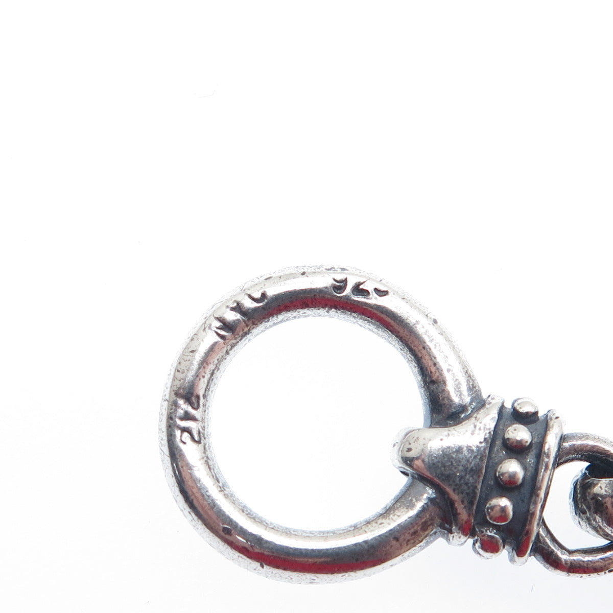 925 Sterling Silver Vintage Crisscross Rolo Link Oxidized Bracelet 6"