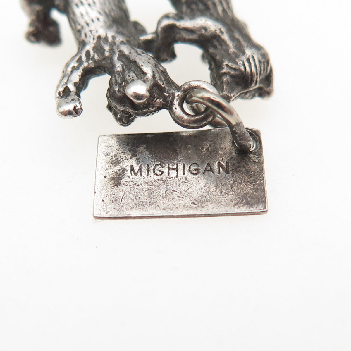 Bell Trading Post Sterling Silver Antique Art Deco Bear Family 3D Mini Pendant