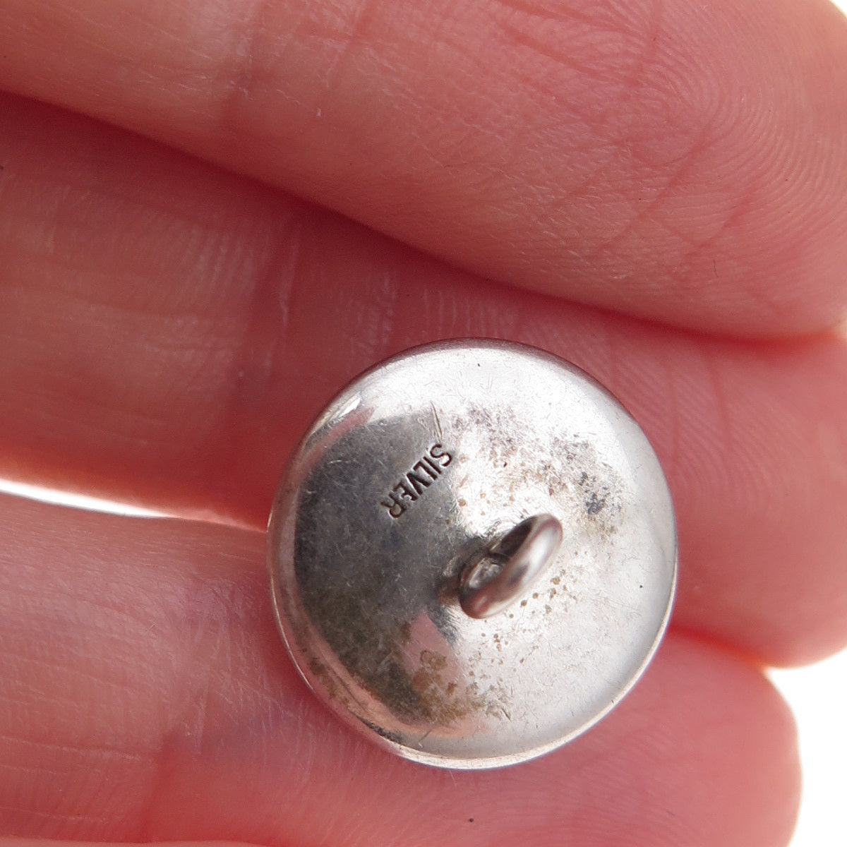 925 Sterling Silver Antique Art Deco Real Akoya Pearl & MOP Button