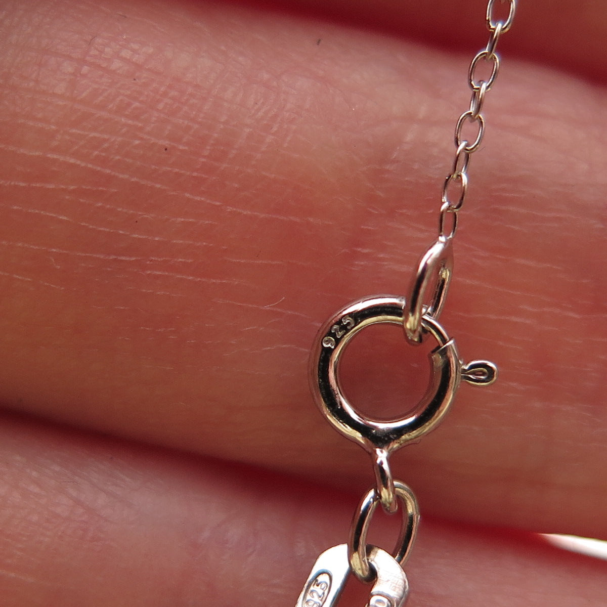 925 Sterling Silver Real Round-Cut Diamond Heart Cable Chain Necklace 18"