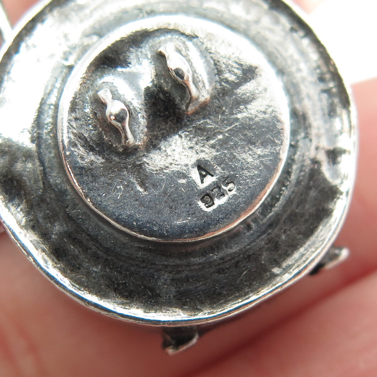 925 Sterling Silver Vintage Clock Watch Minimalist Charm Pendant