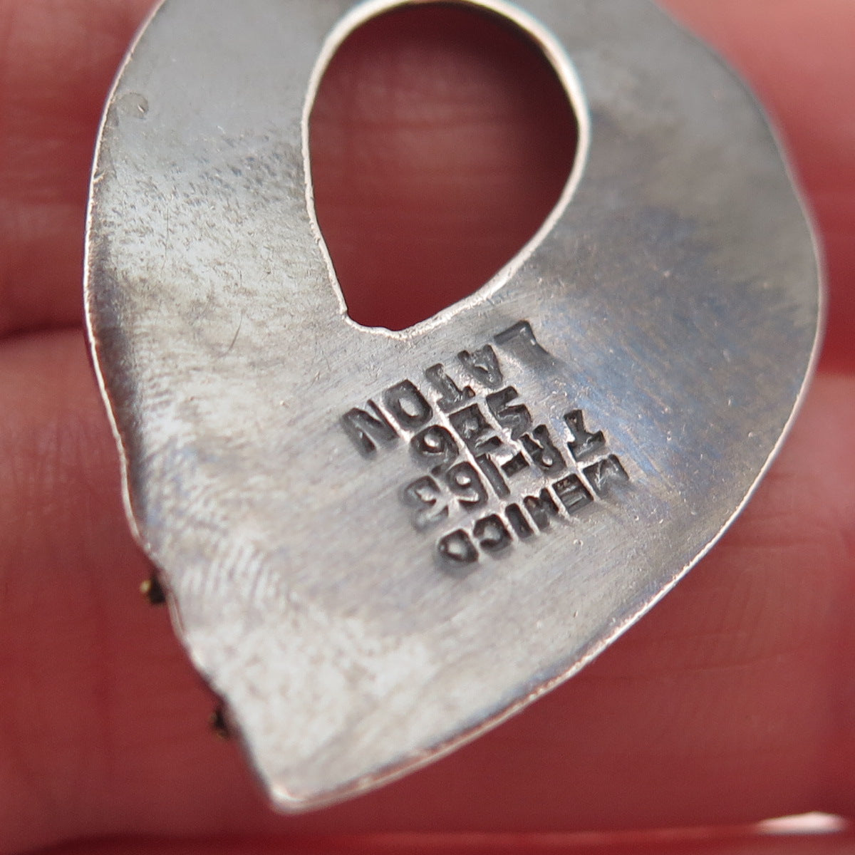 LATON Sterling Silver 2-Tone Vintage Mexico Modernist Oxidized Dangle Earrings