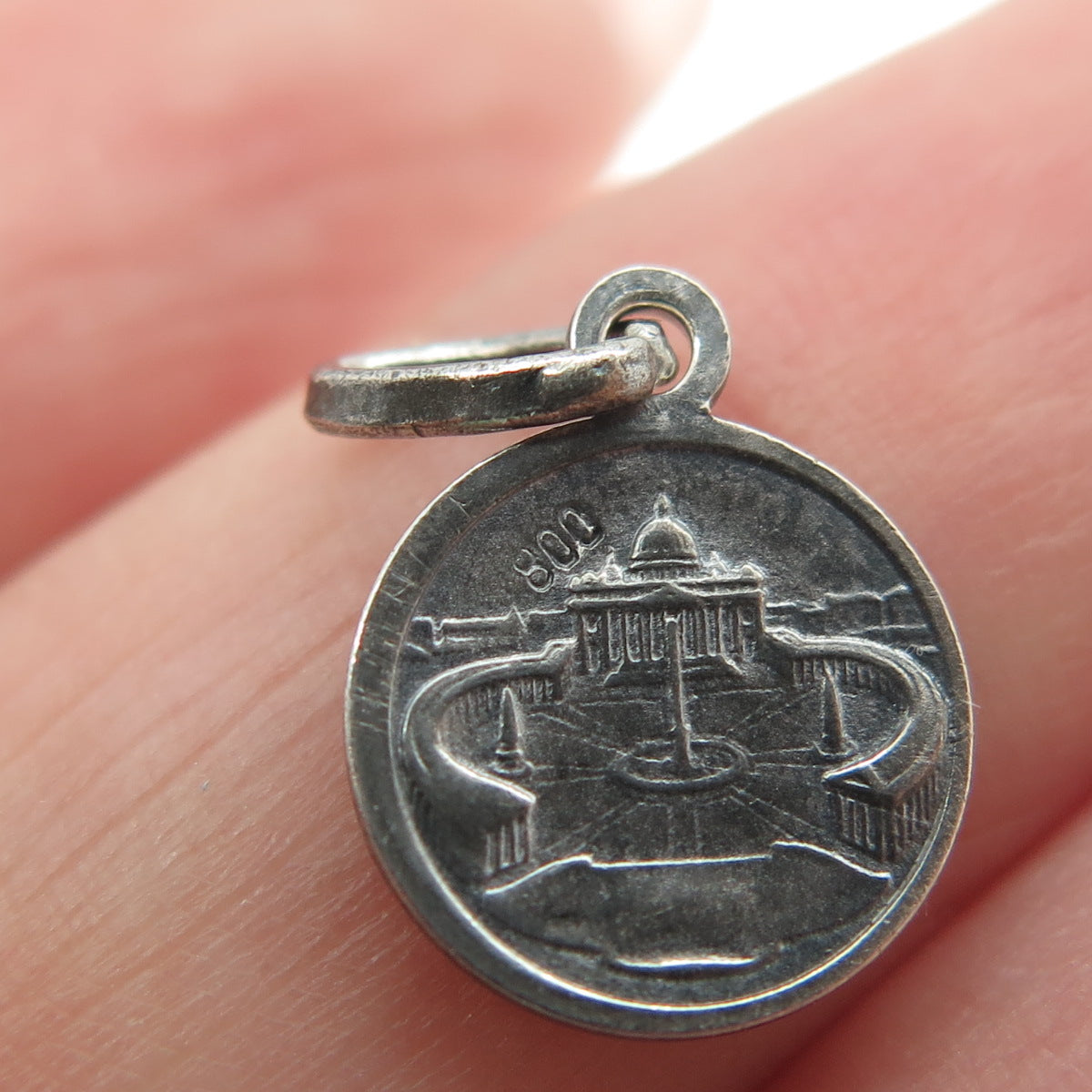 800 Silver Vintage Joannes XXIII Pont Max. Religious Pendant