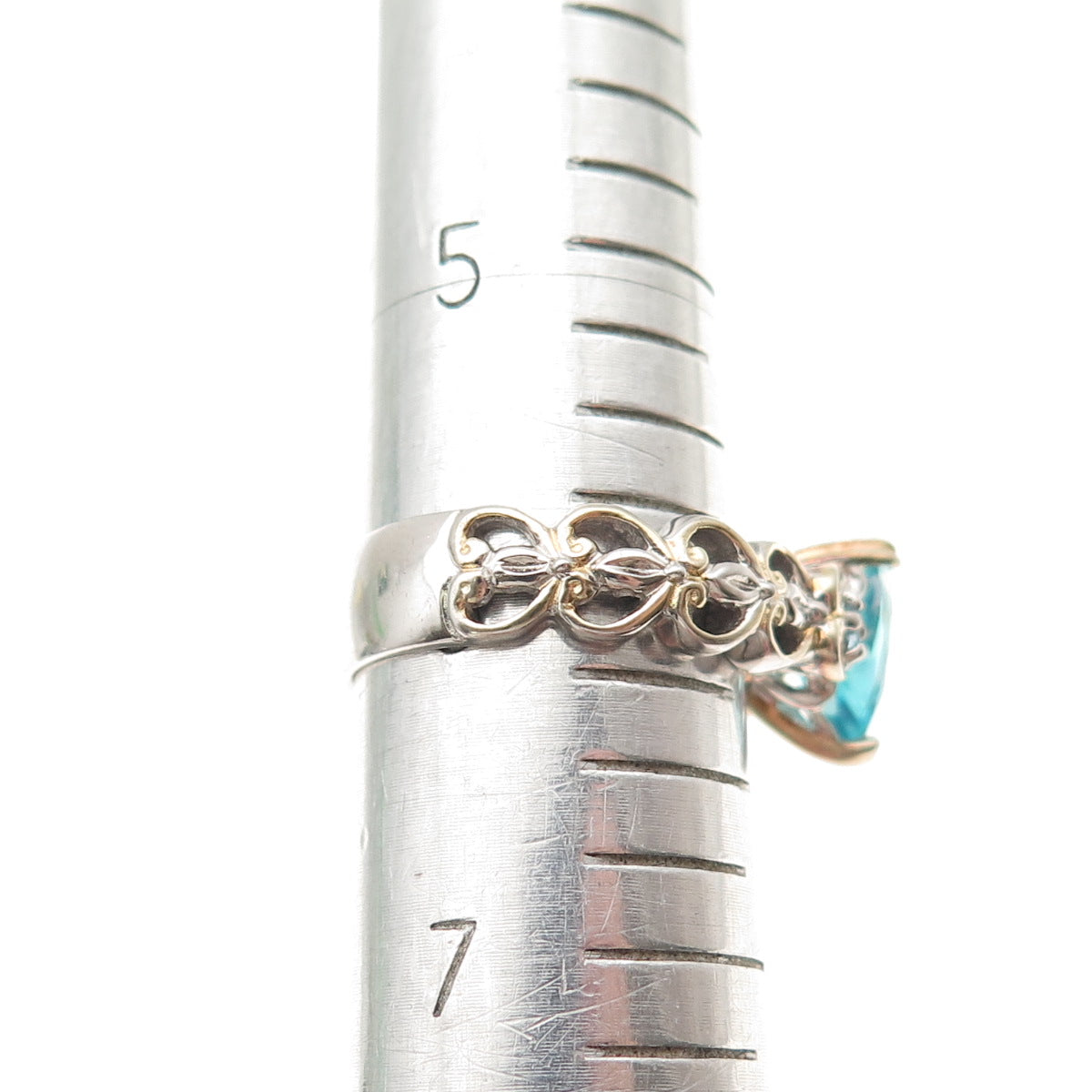 MICHAEL VALITUTTI Gems En Vogue 925 Sterling Apatite & Aquamarine Ring Size 6.25