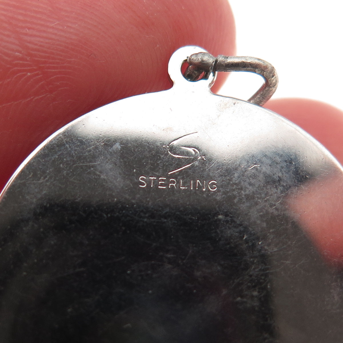 Spencer Co. Sterling Silver Vintage Rhinestone Happy Anniversary Charm Pendant
