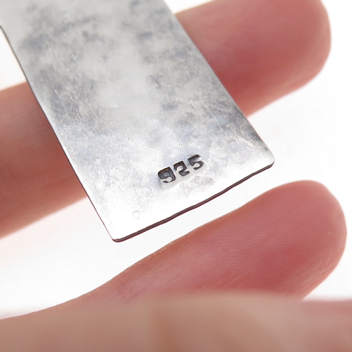 925 Sterling Silver Vintage Cross Hammered Large Slide Pendant