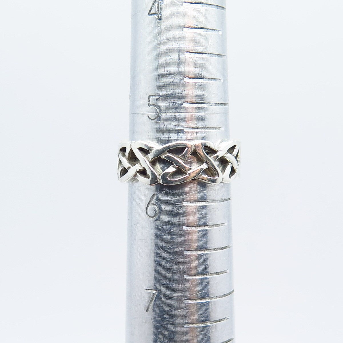 925 Sterling Silver Vintage Celtic Band Ring Size 6