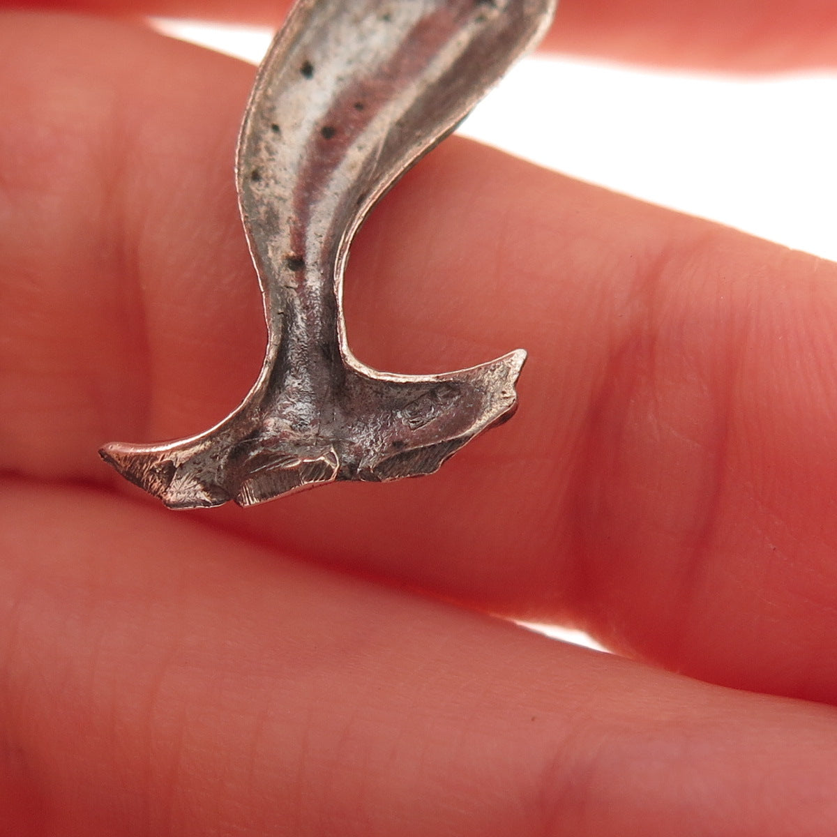 925 Sterling Silver Vintage Mermaid Oxidized Charm Pendant