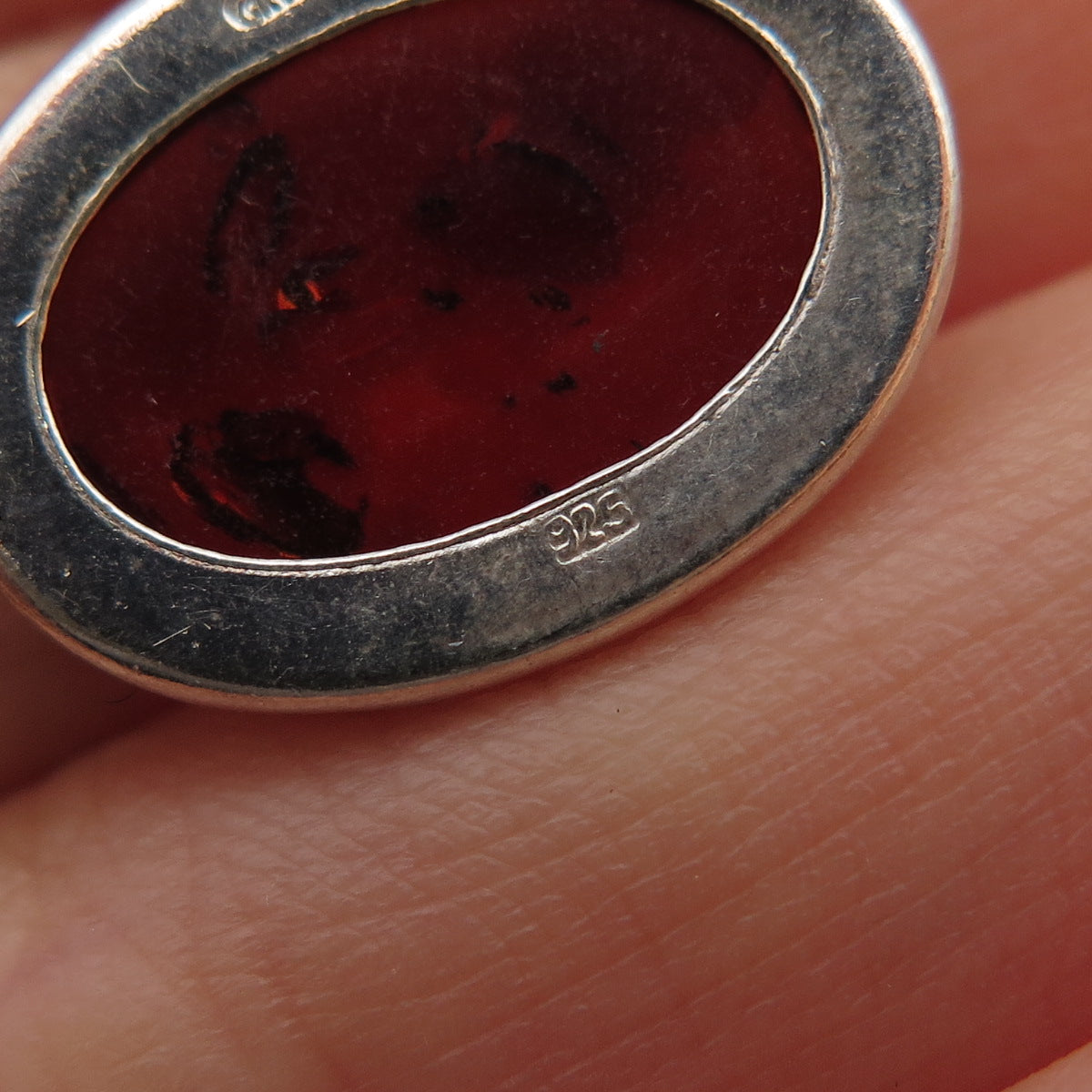 925 Sterling Silver Vintage GRA Poland Real Amber Dangle Earrings