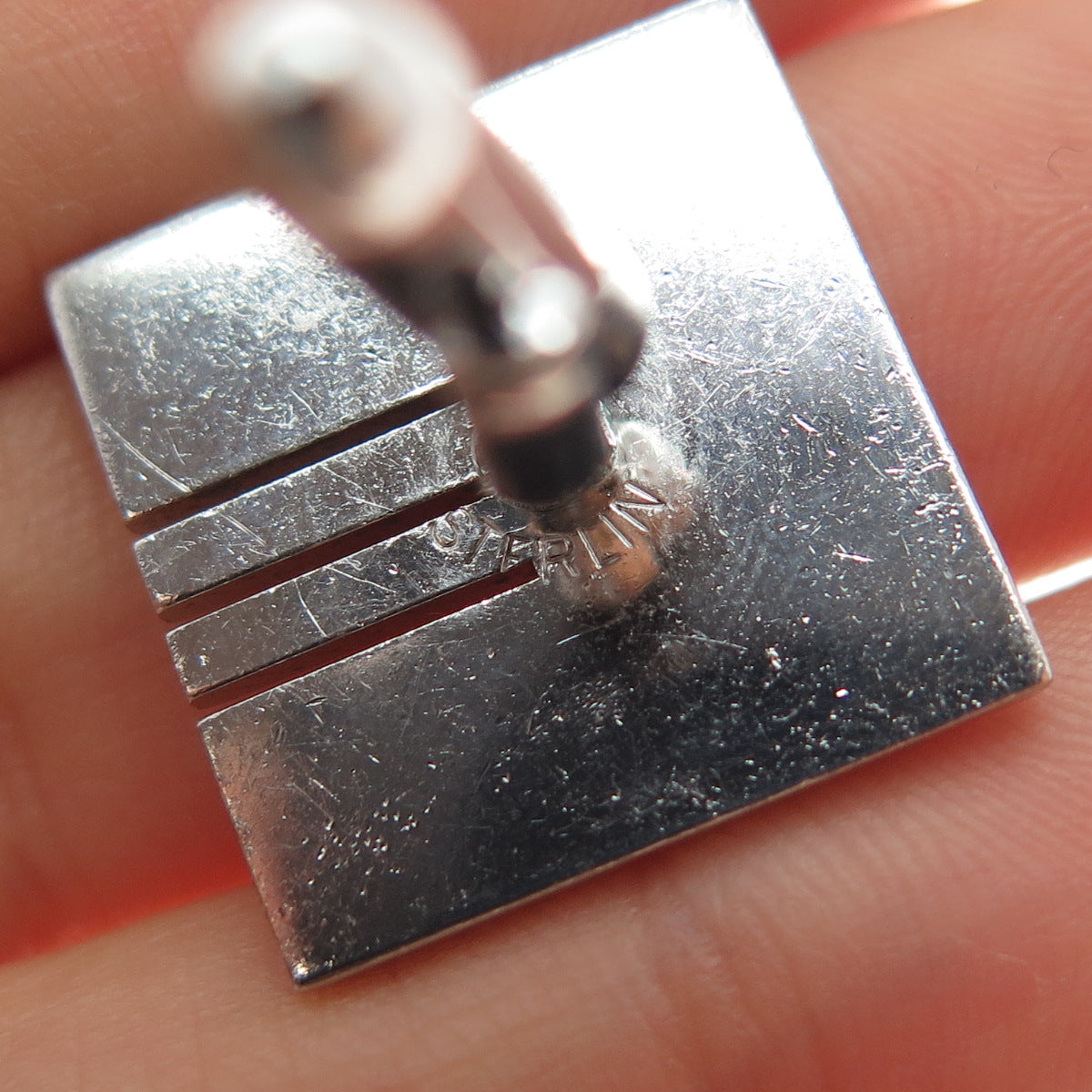 925 Sterling Silver Vintage Modernist Cufflinks