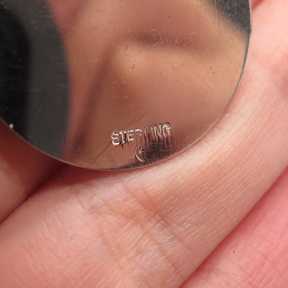 925 Sterling Silver Vintage Pink C Z "To My Bridesmaid" Round Pendant