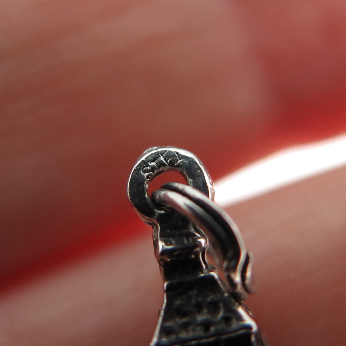 925 Sterling Silver Vintage Big Ben Oxidized Minimalist 3D Charm Pendant