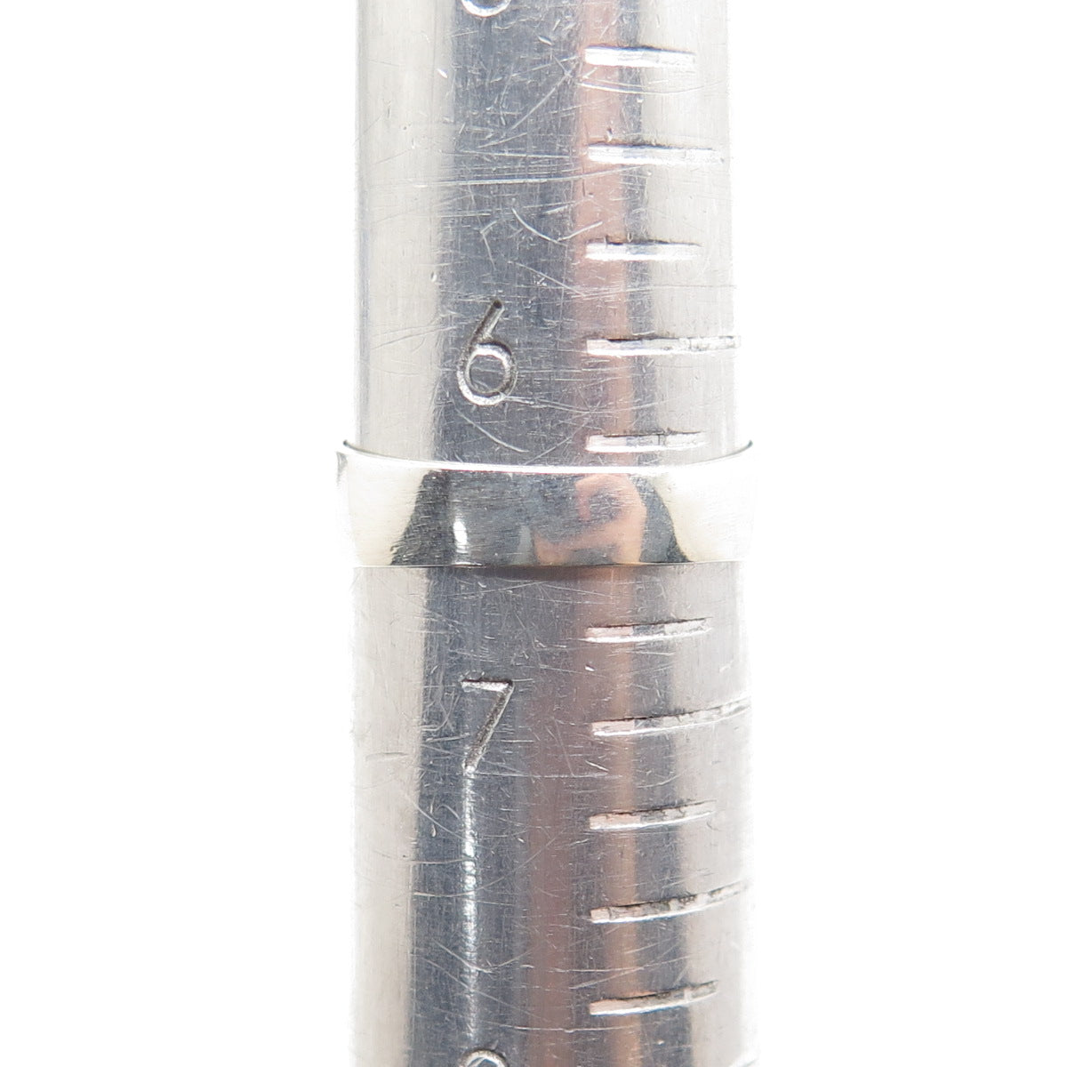 925 Sterling Silver Vintage Mexico Turquoise Inlay Ribbed Band Ring Size 6.5