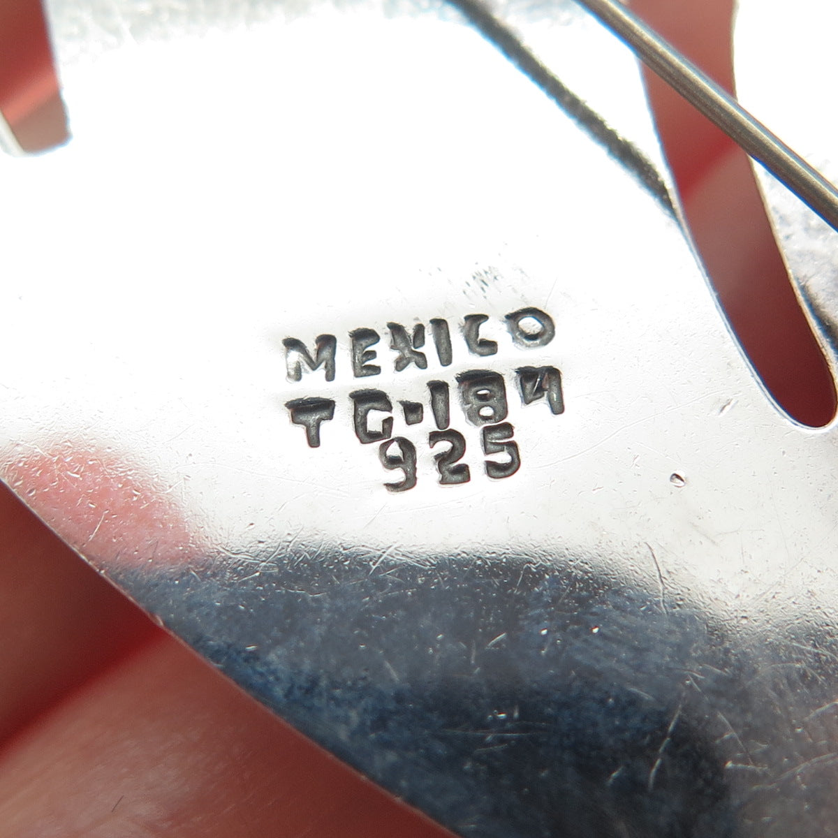 925 Sterling Silver Vintage Mexico Modernist Pin Brooch / Pendant