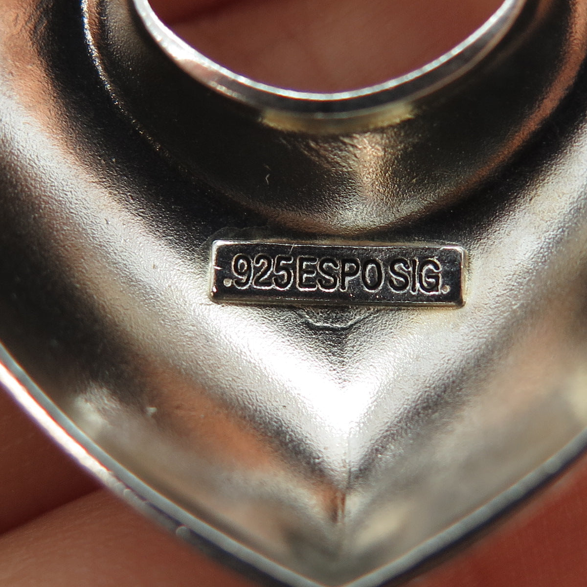 ESPO SIG Joseph Esposito 925 Sterling Silver Vintage Modernist Heart Pendant