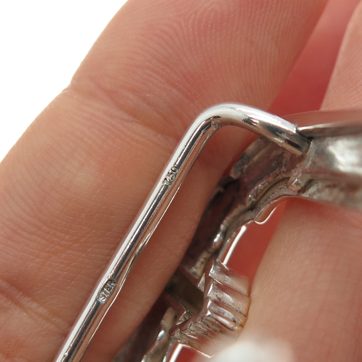 18K Gold 925 Sterling Silver Vintage Floral Belt Buckle