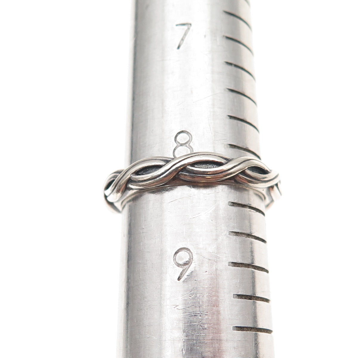 Pandora 925 Sterling Silver Twisted Band Ring Size 8.25