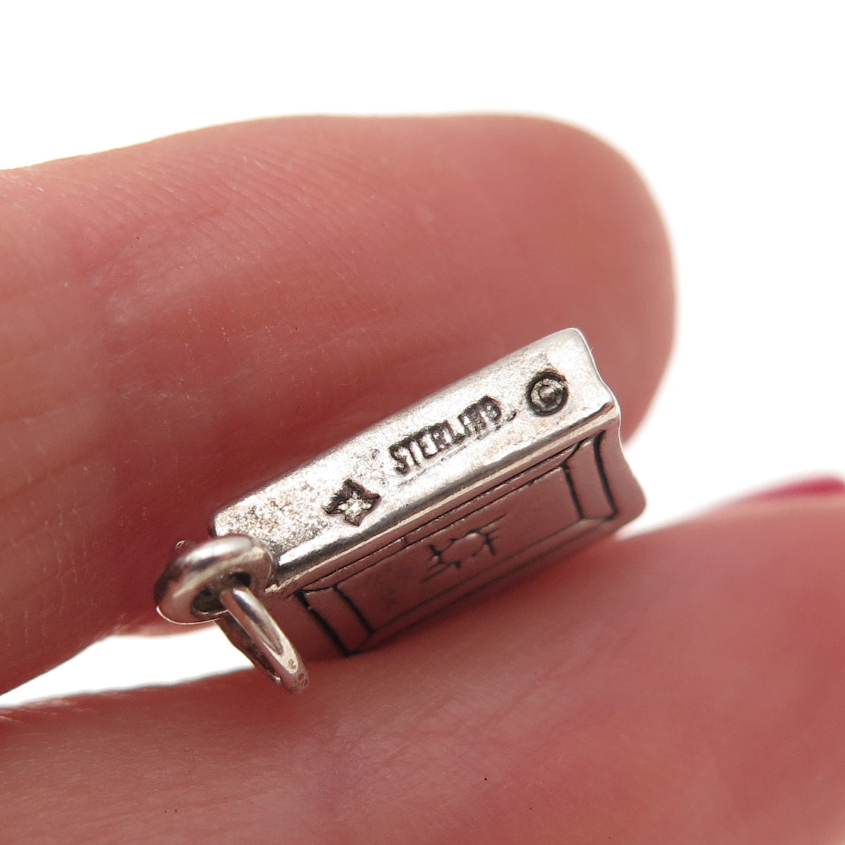 Sunwest 925 Sterling Silver Vintage Diary Book Oxidized Charm Pendant