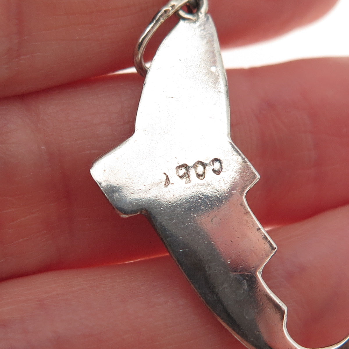 900 Silver Vintage Koi Fish Oxidized Charm Pendant